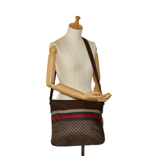 グッチ ディアマンテ シェリーライン 斜め掛け ショルダーバッグ  270410 ブラウン ナイロン レディース GUCCI 【中古】