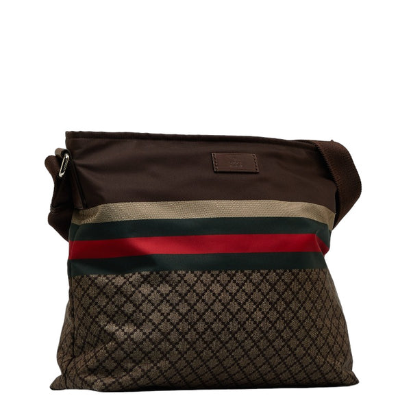 グッチ ディアマンテ シェリーライン 斜め掛け ショルダーバッグ  270410 ブラウン ナイロン レディース GUCCI 【中古】