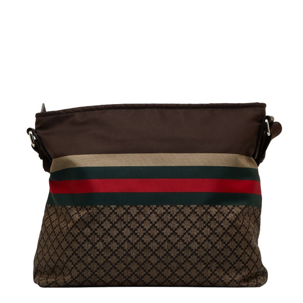 グッチ ディアマンテ シェリーライン 斜め掛け ショルダーバッグ  270410 ブラウン ナイロン レディース GUCCI 【中古】
