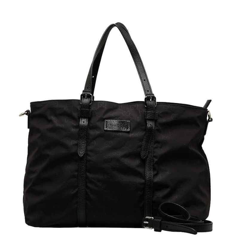 グッチ GGナイロン トートバッグ ショルダーバッグ 2WAY 510332 ブラック ナイロン レザー レディース GUCCI 【中古】
