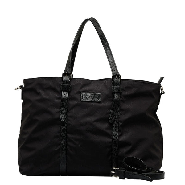 グッチ GGナイロン トートバッグ ショルダーバッグ 2WAY 510332 ブラック ナイロン レザー レディース GUCCI 【中古】