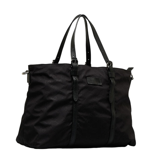 グッチ GGナイロン トートバッグ ショルダーバッグ 2WAY 510332 ブラック ナイロン レザー レディース GUCCI 【中古】