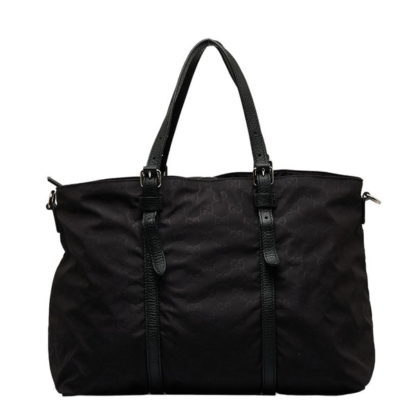 グッチ GGナイロン トートバッグ ショルダーバッグ 2WAY 510332 ブラック ナイロン レザー レディース GUCCI 【中古】