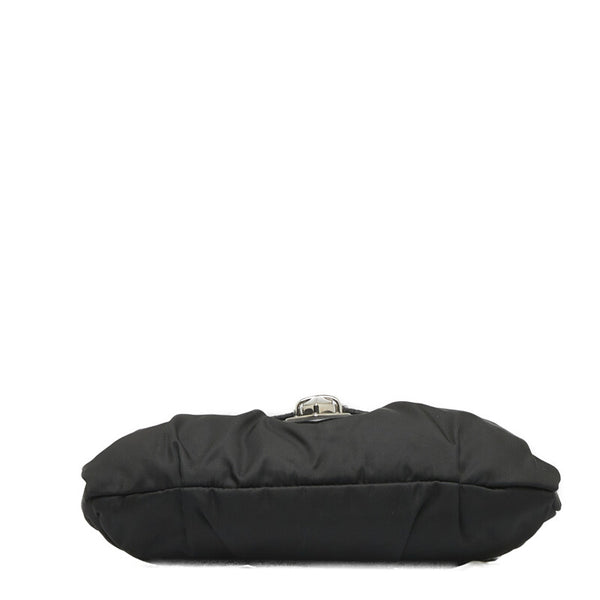 プラダ バッファロー シルバー金具 ハンドバッグ ワンショルダーバッグ BR3307  ブラック ナイロン レザー レディース PRADA 【中古】