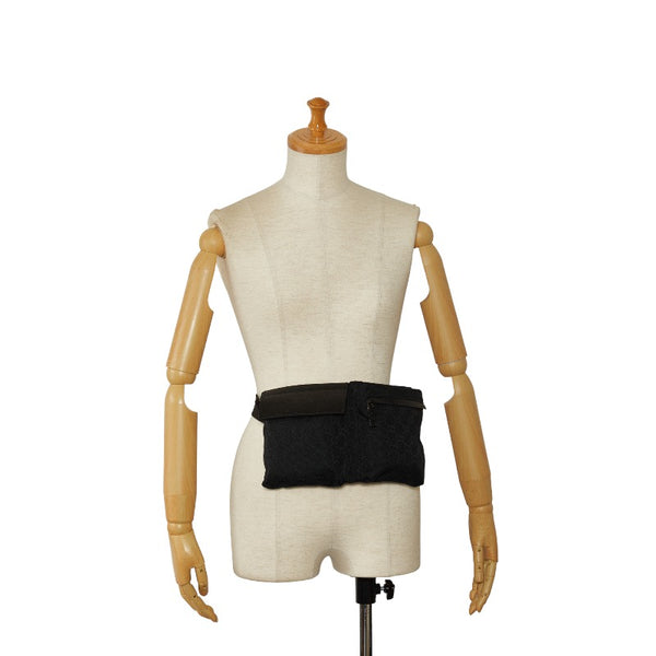 グッチ GGキャンバス ウエストバッグ ボディバッグ 28566 ブラック キャンバス レザー レディース GUCCI 【中古】