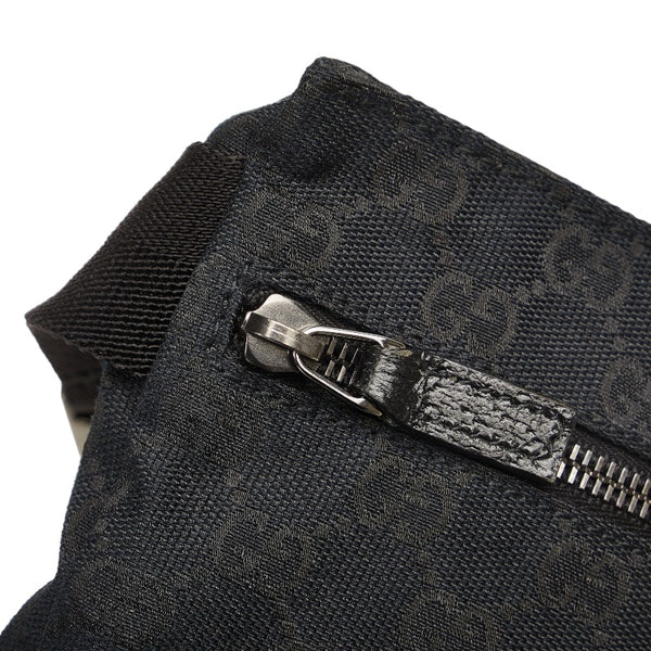 グッチ GGキャンバス ウエストバッグ ボディバッグ 28566 ブラック キャンバス レザー レディース GUCCI 【中古】