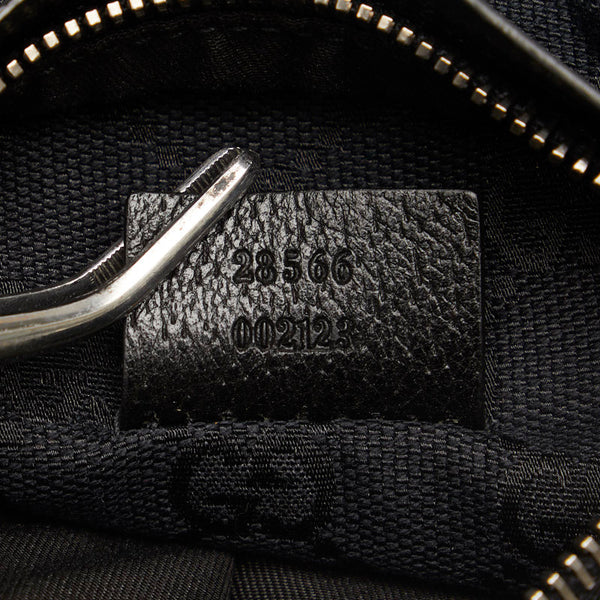 グッチ GGキャンバス ウエストバッグ ボディバッグ 28566 ブラック キャンバス レザー レディース GUCCI 【中古】