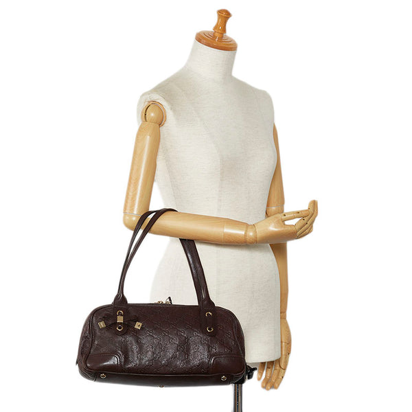 グッチ GGキャンバス プリンシー ハンドバッグ 161720 ブラウン キャンバス レザー レディース GUCCI 【中古】