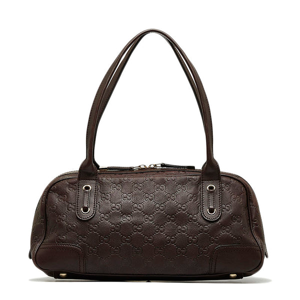 グッチ GGキャンバス プリンシー ハンドバッグ 161720 ブラウン キャンバス レザー レディース GUCCI 【中古】