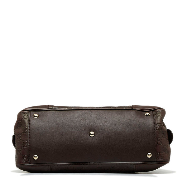 グッチ GGキャンバス プリンシー ハンドバッグ 161720 ブラウン キャンバス レザー レディース GUCCI 【中古】