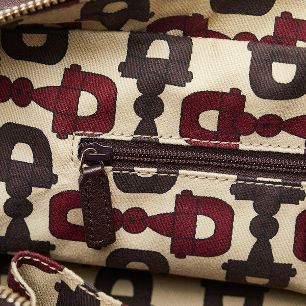 グッチ GGキャンバス プリンシー ハンドバッグ 161720 ブラウン キャンバス レザー レディース GUCCI 【中古】