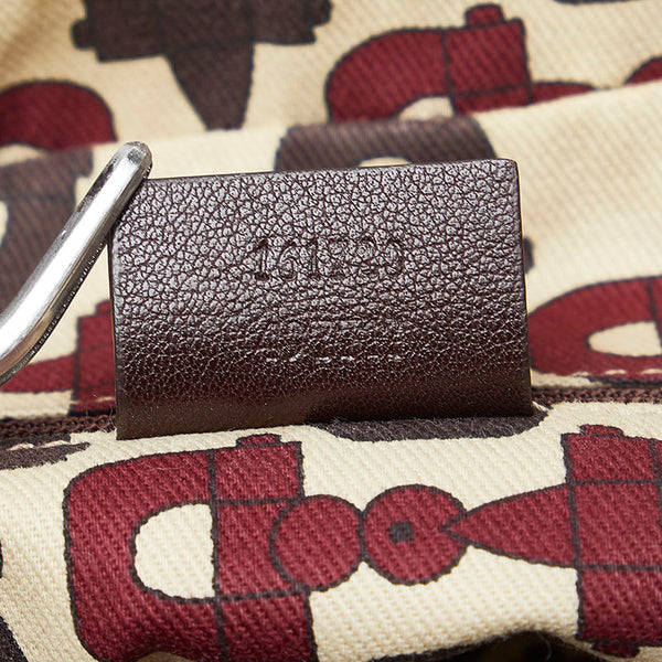 グッチ GGキャンバス プリンシー ハンドバッグ 161720 ブラウン キャンバス レザー レディース GUCCI 【中古】