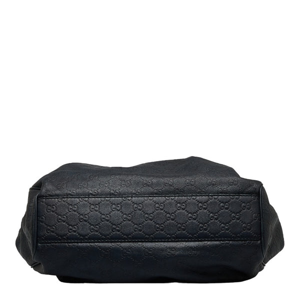 グッチ グッチシマ スーキー ハンドバッグ トートバッグ 211944 ネイビー レザー レディース GUCCI 【中古】