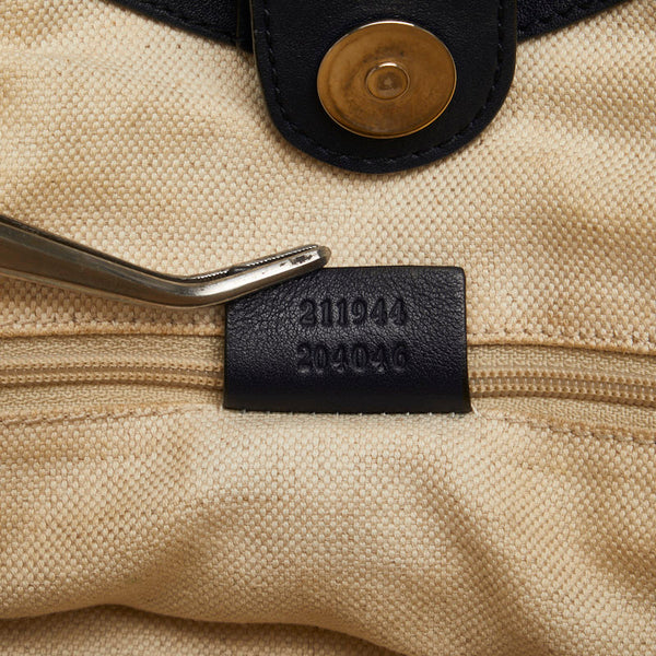 グッチ グッチシマ スーキー ハンドバッグ トートバッグ 211944 ネイビー レザー レディース GUCCI 【中古】