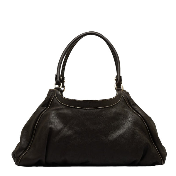 グッチ アビー ハンドバッグ ショルダーバッグ 189835 ブラウン レザー レディース GUCCI 【中古】