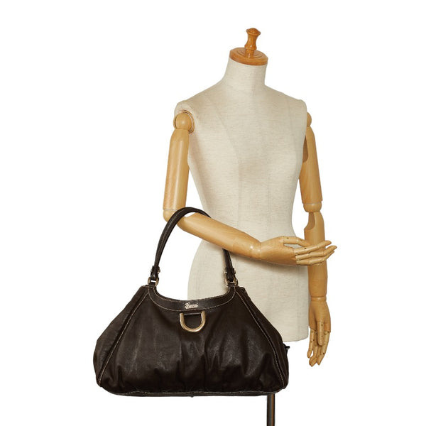 グッチ アビー ハンドバッグ ショルダーバッグ 189835 ブラウン レザー レディース GUCCI 【中古】