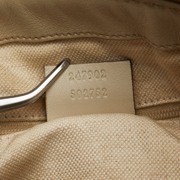 グッチ グッチシマ スーキー ハンドバッグ ショルダーバッグ 2WAY 247902 ホワイト アイボリー キャンバス レザー レディース GUCCI 【中古】