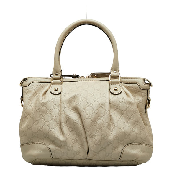 グッチ グッチシマ スーキー ハンドバッグ ショルダーバッグ 2WAY 247902 ホワイト アイボリー キャンバス レザー レディース GUCCI 【中古】