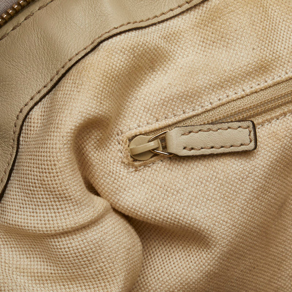 グッチ グッチシマ スーキー ハンドバッグ ショルダーバッグ 2WAY 247902 ホワイト アイボリー キャンバス レザー レディース GUCCI 【中古】