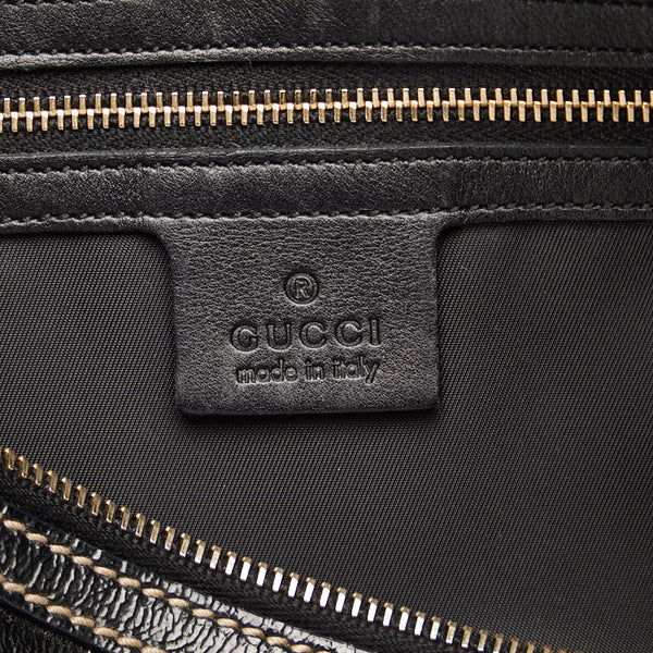 グッチ シェリー インターロッキングG ハンドバッグ 170009 ブラック PVC レザー レディース GUCCI 【中古】