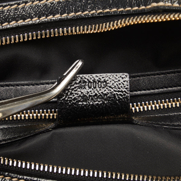 グッチ シェリー インターロッキングG ハンドバッグ 170009 ブラック PVC レザー レディース GUCCI 【中古】