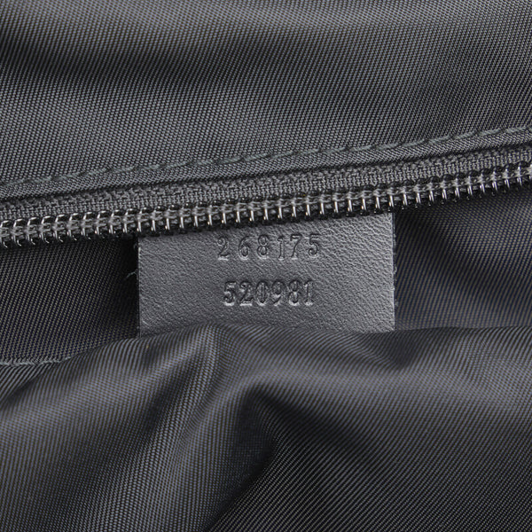 グッチ シェリーライン パラナ ウェブループ付 ショルダーバッグ トートバッグ 268175 ブラック キャンバス レザー レディース GUCCI 【中古】