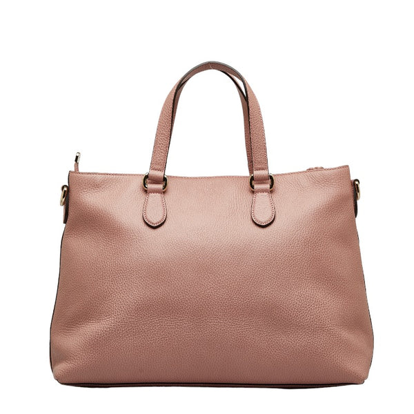 グッチ バンブー タッセル トートバッグ ショルダーバッグ 2WAY 449643 ピンク レザー レディース GUCCI 【中古】