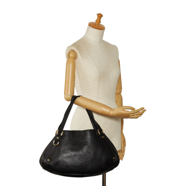 グッチ アビー ハンドバッグ ショルダーバッグ 130736 ブラック レザー レディース GUCCI 【中古】