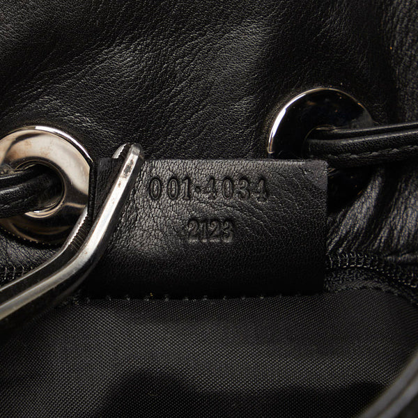 グッチ 巾着 ワンショルダーバッグ ハンドバッグ 001 4034  ブラック レザー レディース GUCCI 【中古】