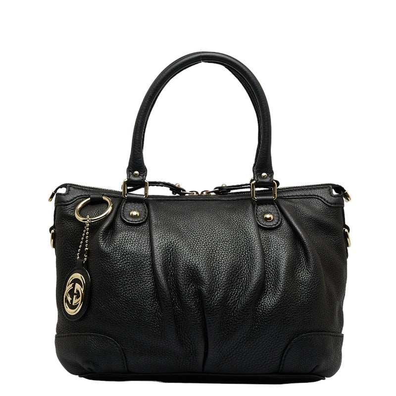 グッチ スーキー ハンドバッグ 247902 ブラック レザー レディース GUCCI 【中古】