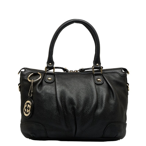 グッチ スーキー ハンドバッグ 247902 ブラック レザー レディース GUCCI 【中古】