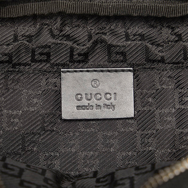 グッチ 斜め掛け ショルダーバッグ 101680 ブラック キャンバス レザー レディース GUCCI 【中古】