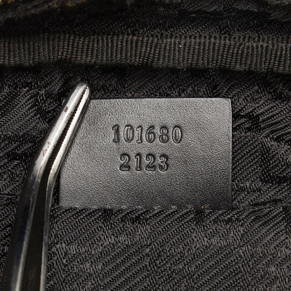 グッチ 斜め掛け ショルダーバッグ 101680 ブラック キャンバス レザー レディース GUCCI 【中古】