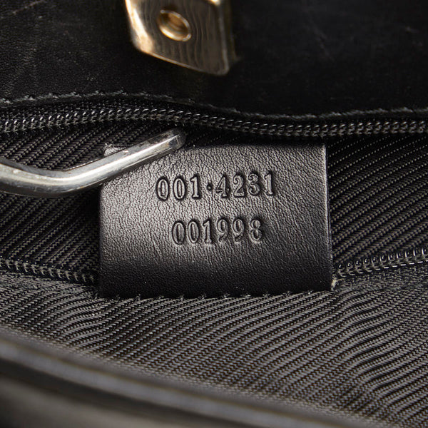 グッチ GGキャンバス ショルダーバッグ 001 4231 ブラック レザー レディース GUCCI 【中古】