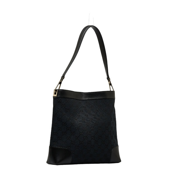 グッチ GGキャンバス ショルダーバッグ 001 4231 ブラック レザー レディース GUCCI 【中古】