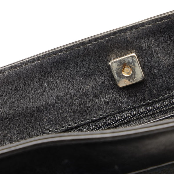 グッチ GGキャンバス ショルダーバッグ 001 4231 ブラック レザー レディース GUCCI 【中古】