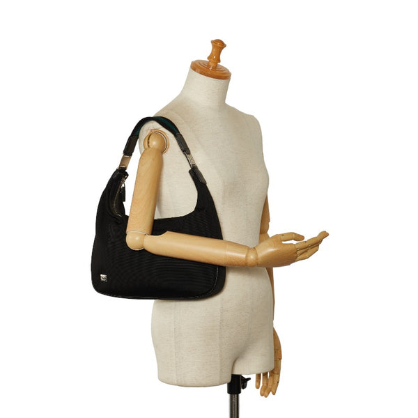 グッチ シェリーライン ワンショルダーバッグ ハンドバッグ 145757 ブラック キャンバス レディース GUCCI 【中古】