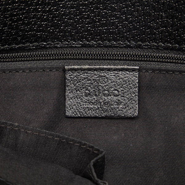 グッチ GGキャンバス 斜め掛け ショルダーバッグ 120841 ブラック キャンバス レザー レディース GUCCI 【中古】