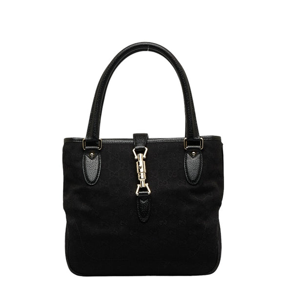 グッチ GGキャンバス ニュージャッキー ハンドバッグ 145817 ブラック キャンバス レザー レディース GUCCI 【中古】