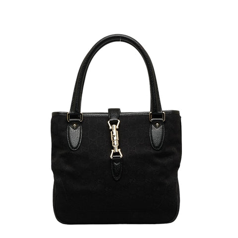 グッチ GGキャンバス ニュージャッキー ハンドバッグ 145817 ブラック キャンバス レザー レディース GUCCI 【中古】