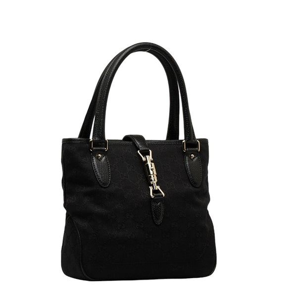 グッチ GGキャンバス ニュージャッキー ハンドバッグ 145817 ブラック キャンバス レザー レディース GUCCI 【中古】