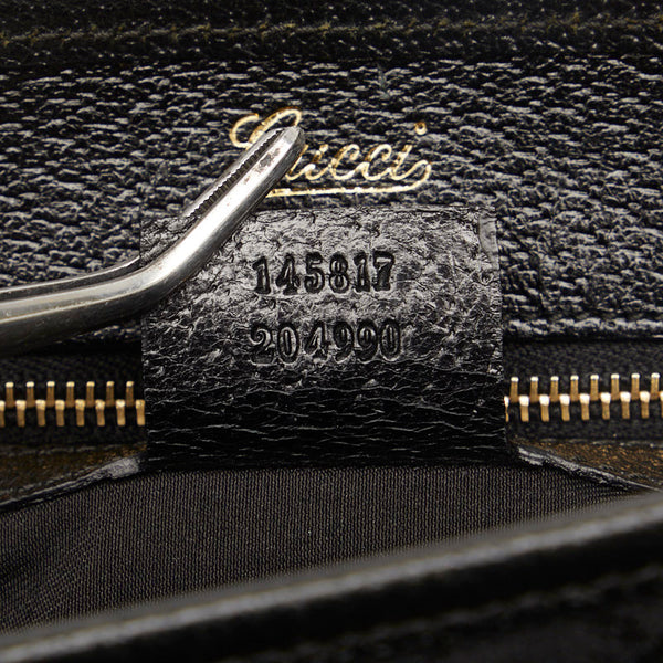 グッチ GGキャンバス ニュージャッキー ハンドバッグ 145817 ブラック キャンバス レザー レディース GUCCI 【中古】