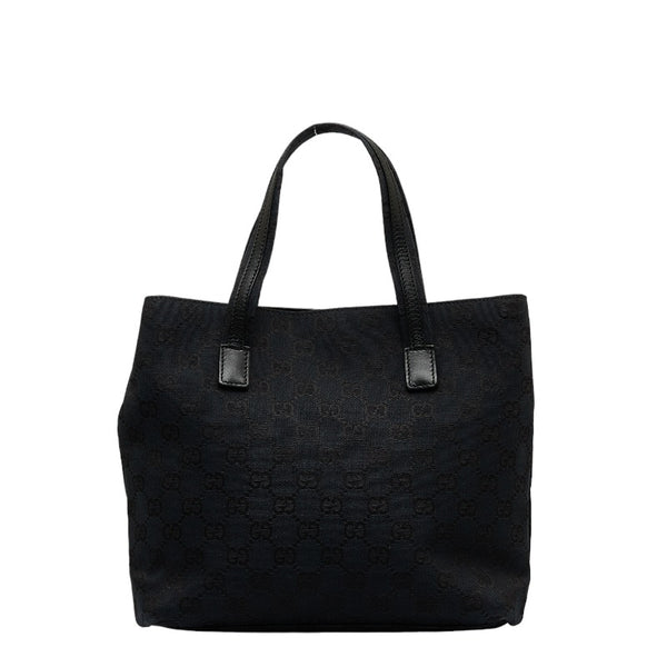 グッチ GGキャンバス ハンドバッグ 002 1080 ブラック キャンバス レザー レディース GUCCI 【中古】