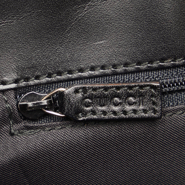 グッチ GGキャンバス ハンドバッグ 002 1080 ブラック キャンバス レザー レディース GUCCI 【中古】