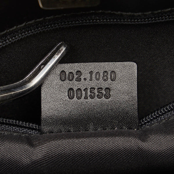 グッチ GGキャンバス ハンドバッグ 002 1080 ブラック キャンバス レザー レディース GUCCI 【中古】