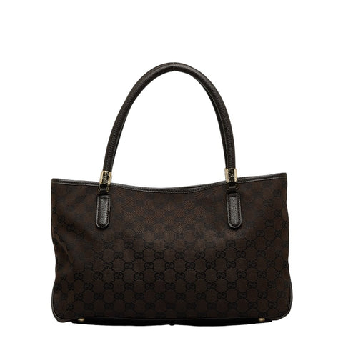 グッチ GGキャンバス トートバッグ 290826 ブラウン キャンバス レザー レディース GUCCI 【中古】