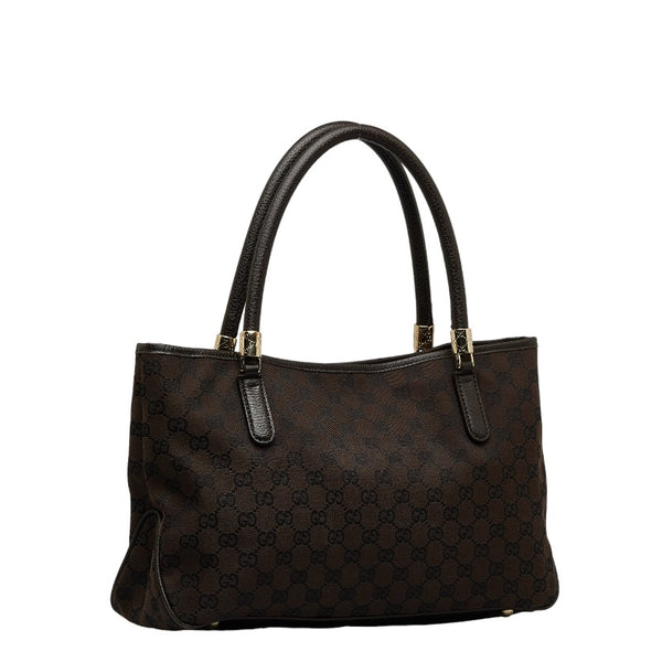 グッチ GGキャンバス トートバッグ 290826 ブラウン キャンバス レザー レディース GUCCI 【中古】