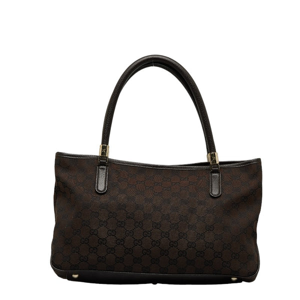 グッチ GGキャンバス トートバッグ 290826 ブラウン キャンバス レザー レディース GUCCI 【中古】