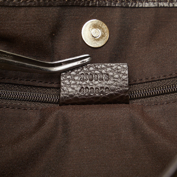 グッチ GGキャンバス トートバッグ 290826 ブラウン キャンバス レザー レディース GUCCI 【中古】