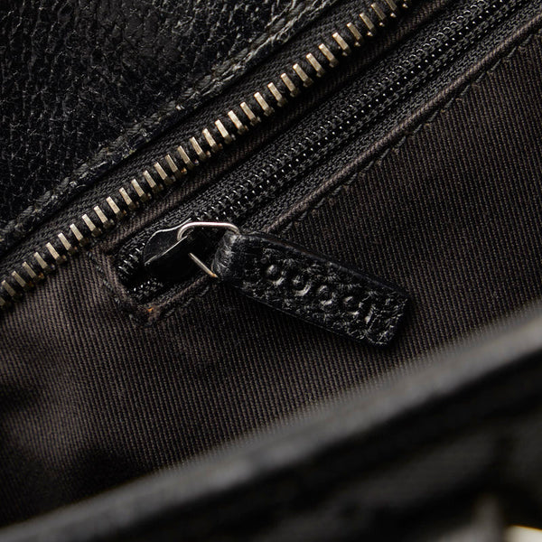 グッチ GGキャンバス ハンドバッグ トートバッグ 113011 ブラック レザー キャンバス レディース GUCCI 【中古】